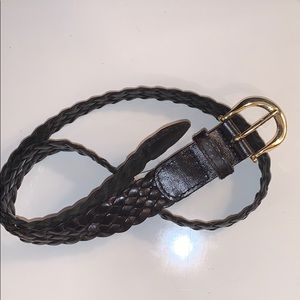 Leather braided belt